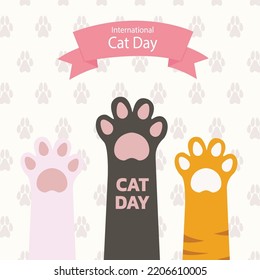 vector graphic of international cat day good for international cat day celebration Vector Illustration  
