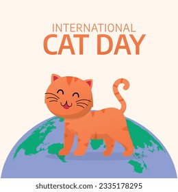 vector graphic of International Cat Day good for International Cat Day celebration. flat design. flyer design.flat illustration.