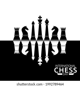 Vector Graphic Of International Chess Day Good For International Chess Day Celebration. Flat Design. Flyer Design.flat Illustration.