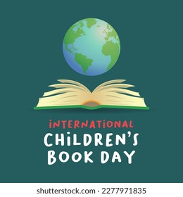 vector graphic of international children's book day good for international children's book day celebration. flat design. flyer design.flat illustration.