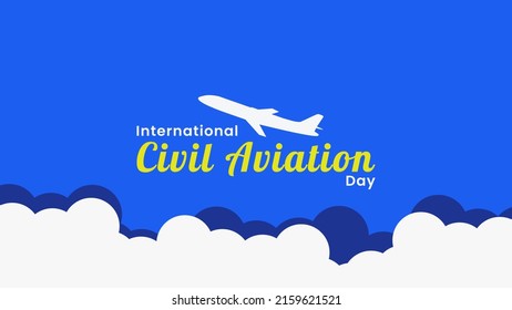 Vector graphic of international civil aviation wallpaper. With airplane and cloud vector illustration. Suitable for greeting card of world civil aviation events