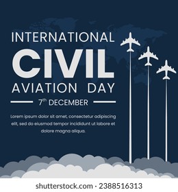 vector graphic of international civil aviation day celebration on flat design