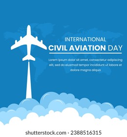 gráfico vectorial de la celebración del Día de la Aviación Civil Internacional sobre el diseño plano