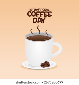 Vector graphic of International Coffee Day for International Coffee Day celebration.