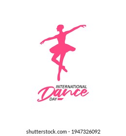 vector graphic of international dance day good for international dance day celebration. flat design. flyer design.flat illustration.	