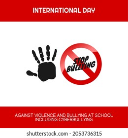 vector graphic of international day against violence and bullying at school, including cyberbullying celebration.