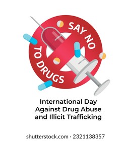 gráfico vectorial del Día Internacional contra el Uso Indebido y el Tráfico Ilícito de Drogas, que es bueno para la celebración del Día Internacional contra el Uso Indebido y el Tráfico Ilícito de Drogas.