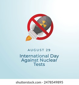 Vector gráfico del Día Internacional contra los Ensayos Nucleares ideal para la celebración del Día Internacional contra los Ensayos Nucleares.