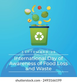 Vector gráfico del Día Internacional de Concienciación sobre la Pérdida y el Desperdicio de Alimentos ideal para la celebración del Día Internacional de Concienciación sobre la Pérdida y el Desperdicio de Alimentos.