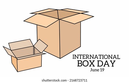 Vector graphic of International day of box for international day of box celebration with white background. flat design. flyer design. flat illustration. June 19.