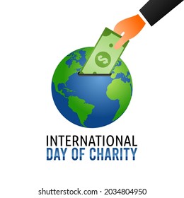 vector graphic of international day of charity good for international day of charity celebration. flat design. flyer design.flat illustration.