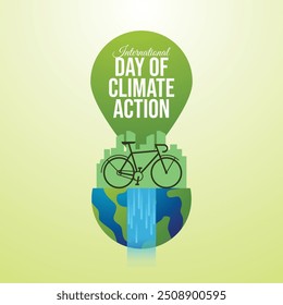 Vector gráfico del Día Internacional de la Acción Climática ideal para la celebración del Día Internacional de la Acción Climática.