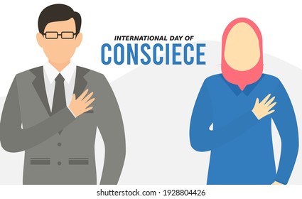 vector graphic of international day of conscience good for day of conscience celebration. flat design. flyer design.flat illustration.