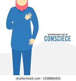 vector graphic of international day of conscience good for day of conscience celebration. flat design. flyer design.flat illustration.