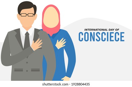 vector graphic of international day of conscience good for day of conscience celebration. flat design. flyer design.flat illustration.