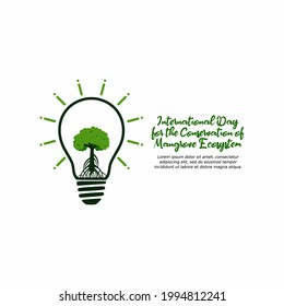 vector graphic of International Day for the Conservation of the Mangrove Ecosystem. flat design. flyer design.flat illustration.