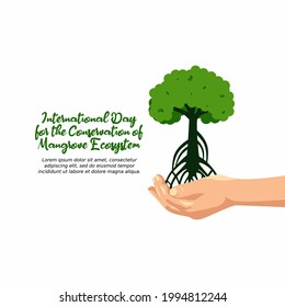 vector graphic of International Day for the Conservation of the Mangrove Ecosystem. flat design. flyer design.flat illustration.