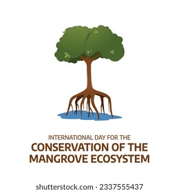 vector graphic of International Day for the Conservation of the Mangrove Ecosystem celebration. flat design. flyer design.flat illustration.