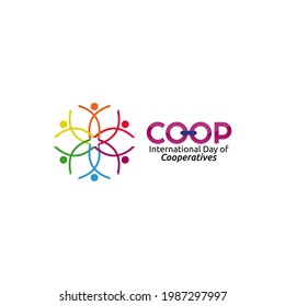 vector graphic of international day of cooperatives good for international day of cooperatives celebration. flat design. flyer design.flat illustration.	