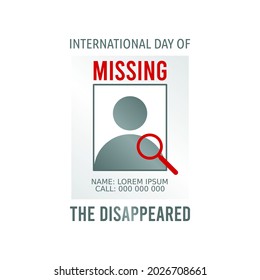 vector graphic of international day of the disappeared good for international day of the disappeared  celebration. flat design. flyer design.flat illustration.	