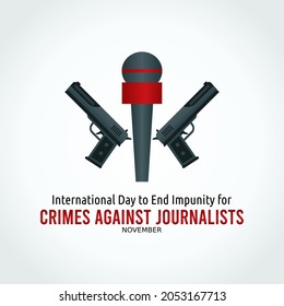 vector graphic of international day to end impunity for crimes against journalists good for international day to end impunity for crimes against journalists celebration. flat design. flyer design.