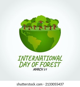 vector graphic of international day of forest good for international day of forest celebration. flat design. flyer design.flat illustration.