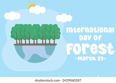 Gráfico vectorial del Día Internacional de los Bosques ideal para la celebración del Día Internacional de los Bosques.