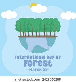 vector graphic of International Day of Forests ideal for International Day of Forests celebration.