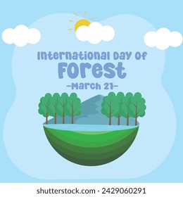 vector graphic of International Day of Forests ideal for International Day of Forests celebration.