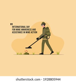 vector graphic of international day for mine awareness and assistance in mine action good for day for mine awareness and assistance in mine action celebration. flat design. flyer design.