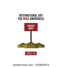 vector graphic of international day for mine awareness good for mine awareness celebration. flat design. flyer design.flat illustration.