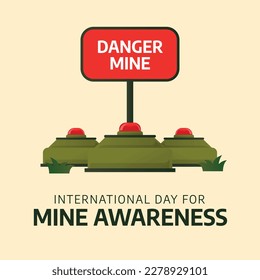 vector graphic of international day for mine awareness good for international day for mine awareness celebration. flat design. flyer design.flat illustration.