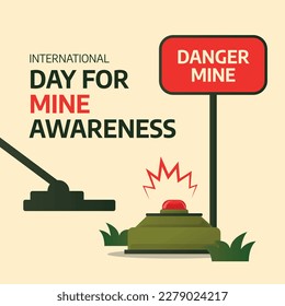 vector graphic of international day for mine awareness good for international day for mine awareness celebration. flat design. flyer design.flat illustration.