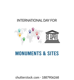vector graphic of international day for monuments and sites good for international day for monuments and sites celebration. flat design. flyer design.flat illustration.