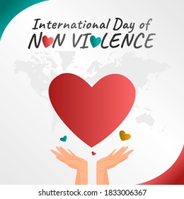 vector graphic of international day of non violence good for international day of non violence celebration. flat design. flyer design.flat illustration.