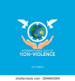 vector graphic of International Day of non-violence good for International Day of non-violence celebration. flat design. flyer design.flat illustration.