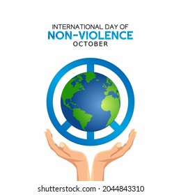 vector graphic of International Day of non-violence good for International Day of non-violence celebration. flat design. flyer design.flat illustration.
