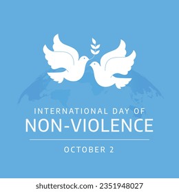 vector graphic of International Day of Non-Violence good for International Day of Non-Violence celebration. flat design. flyer design.flat illustration.