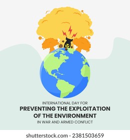 Vector graphic of international day for preventing the exploitation of the environment in war and armed conflict