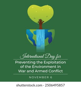 vector graphic of International Day for Preventing the Exploitation of the Environment in War and Armed Conflict celebration.