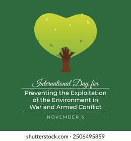 vector graphic of International Day for Preventing the Exploitation of the Environment in War and Armed Conflict celebration.