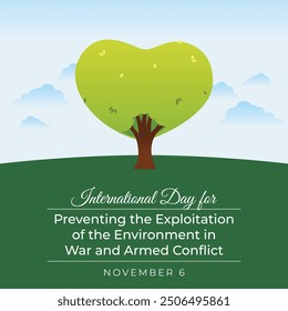 vector graphic of International Day for Preventing the Exploitation of the Environment in War and Armed Conflict celebration.