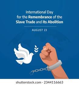 vector graphic of International Day for the Remembrance of the Slave Trade and its Abolition celebration. flat design. flyer design.flat illustration.