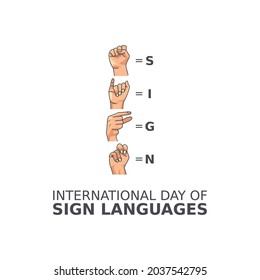 Vector graphic of international day of sign languages good for international day of sign languages celebration. flat design. flyer design.flat illustration.