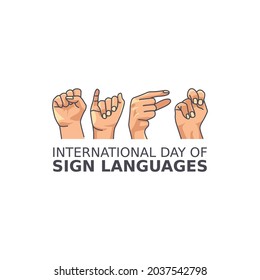 Vector graphic of international day of sign languages good for international day of sign languages celebration. flat design. flyer design.flat illustration.