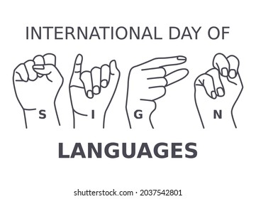 Vector graphic of international day of sign languages good for international day of sign languages celebration. flat design. flyer design.flat illustration.