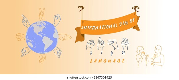 Vector graphic of international day of sign languages good for international day of sign languages celebration. 