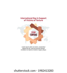 vector graphic of International Day in Support of Victims of Torture good for International Day in Support of Victims of Torture celebration. flat design. flyer design.flat illustration.