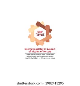 vector graphic of International Day in Support of Victims of Torture good for International Day in Support of Victims of Torture celebration. flat design. flyer design.flat illustration.
