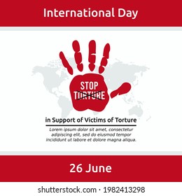 vector graphic of International Day in Support of Victims of Torture good for International Day in Support of Victims of Torture celebration. flat design. flyer design.flat illustration.